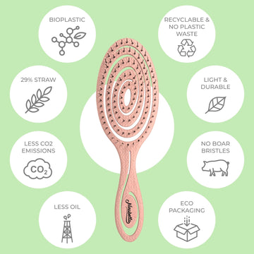 Cepillo Ninabella para rizos y cabello liso, desenreda rápido sin daño