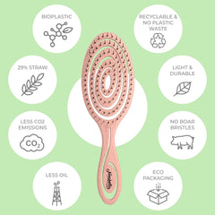 Cepillo Ninabella para rizos y cabello liso, desenreda rápido sin daño
