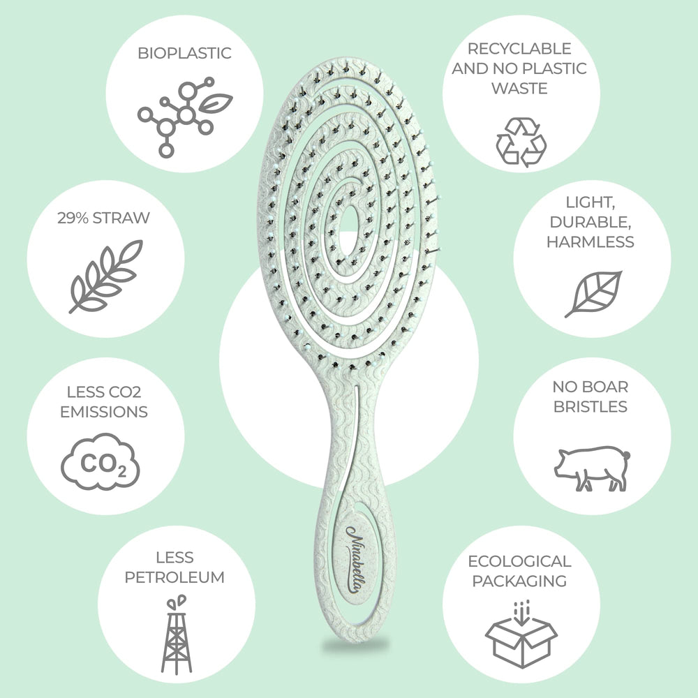 Ninabella cepillo vegano de plástico reciclado para cabello sano