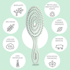 Ninabella cepillo vegano de plástico reciclado para cabello sano