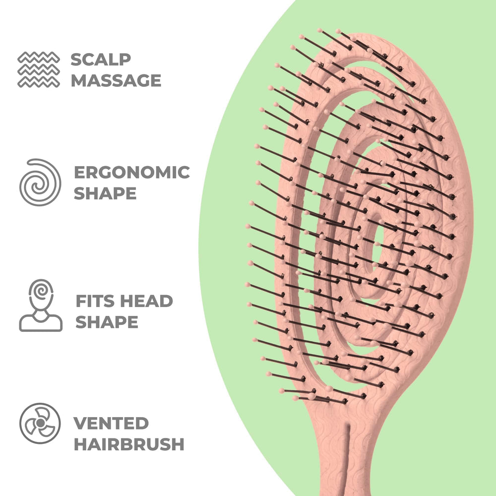 Cepillo espiral Ninabella con tacto suave para deshacer nudos sin dolor
