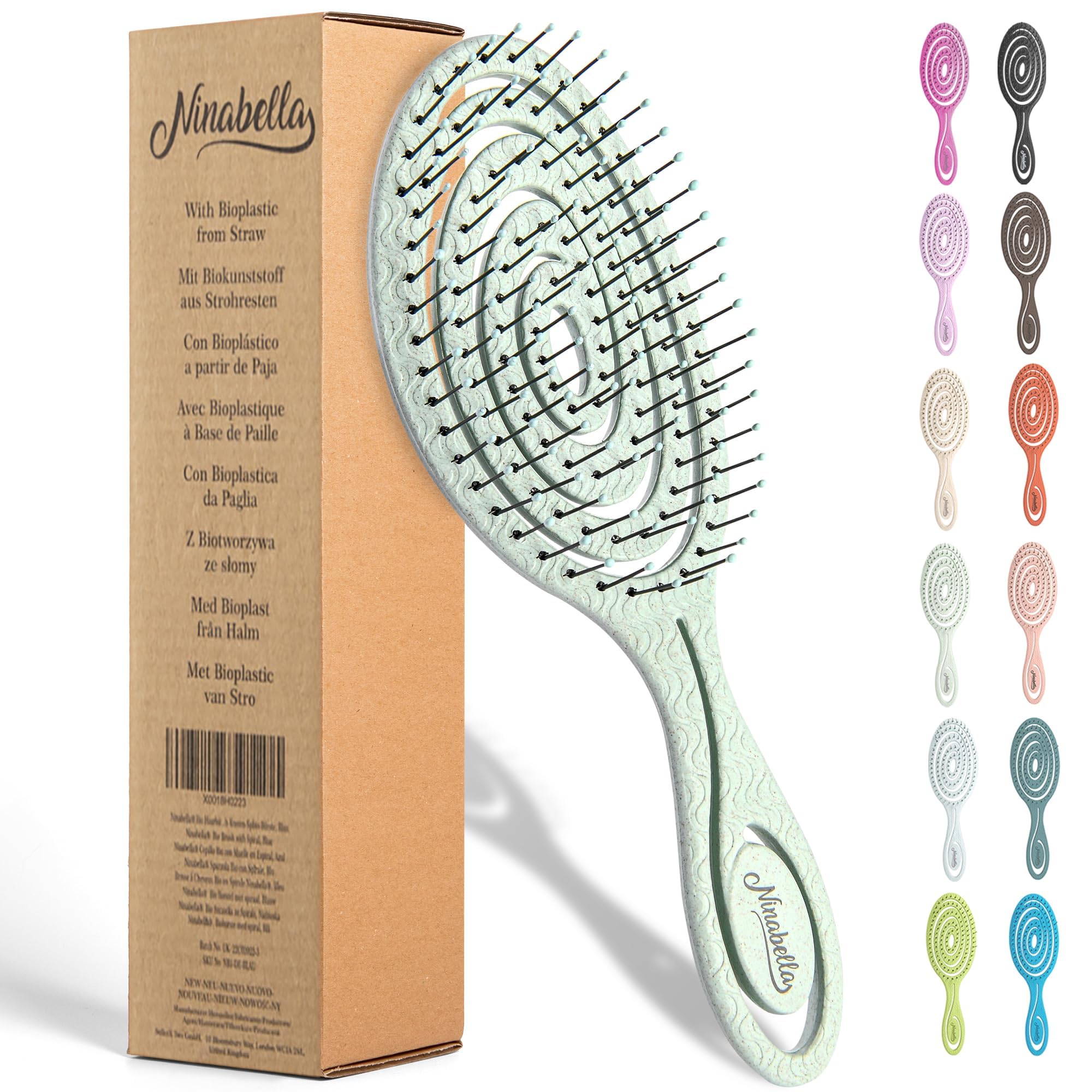 Ninabella peine desenredante espiral para desenredar suavemente el cabello