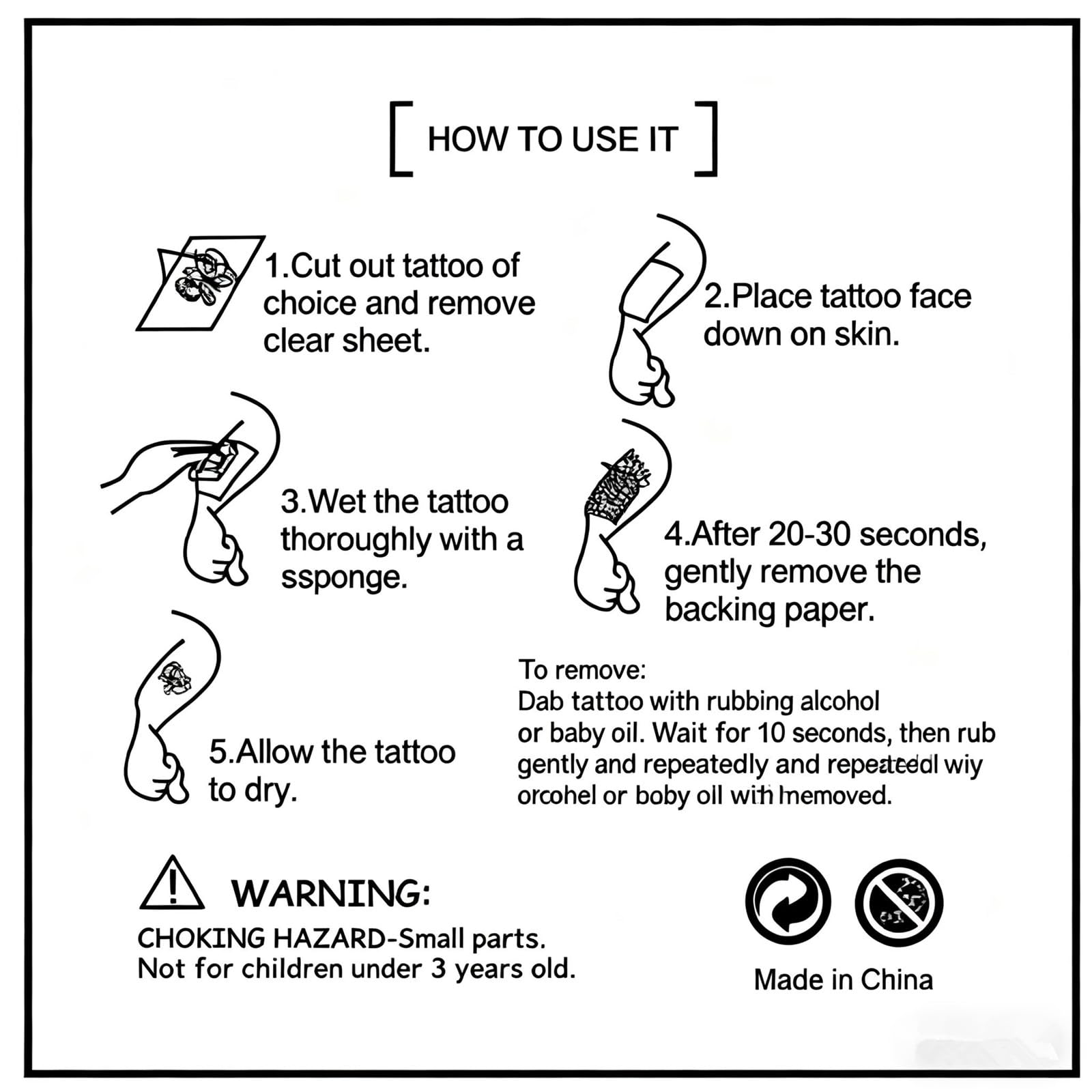 Tatuajes de personaje demonio NineGirl, perfectos como premios de juego.