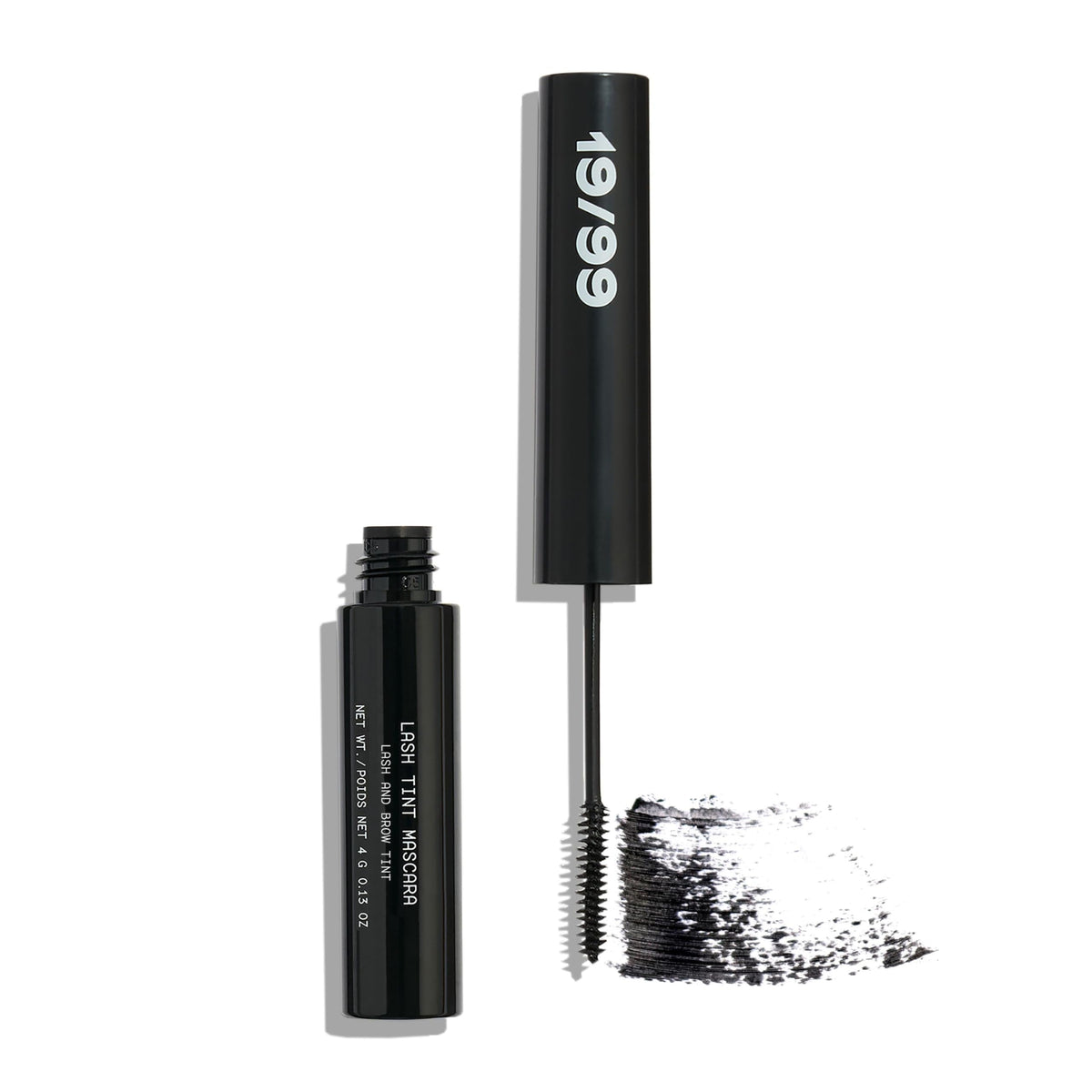 NINETEEN NINETY NINE 19/99 Mascara Tint negro en empaque moderno para pestañas.