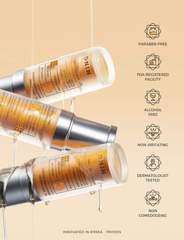 NING DERMOLOGIE Serum Vitamina C, derivados de Vitamina C para protección antioxidante.