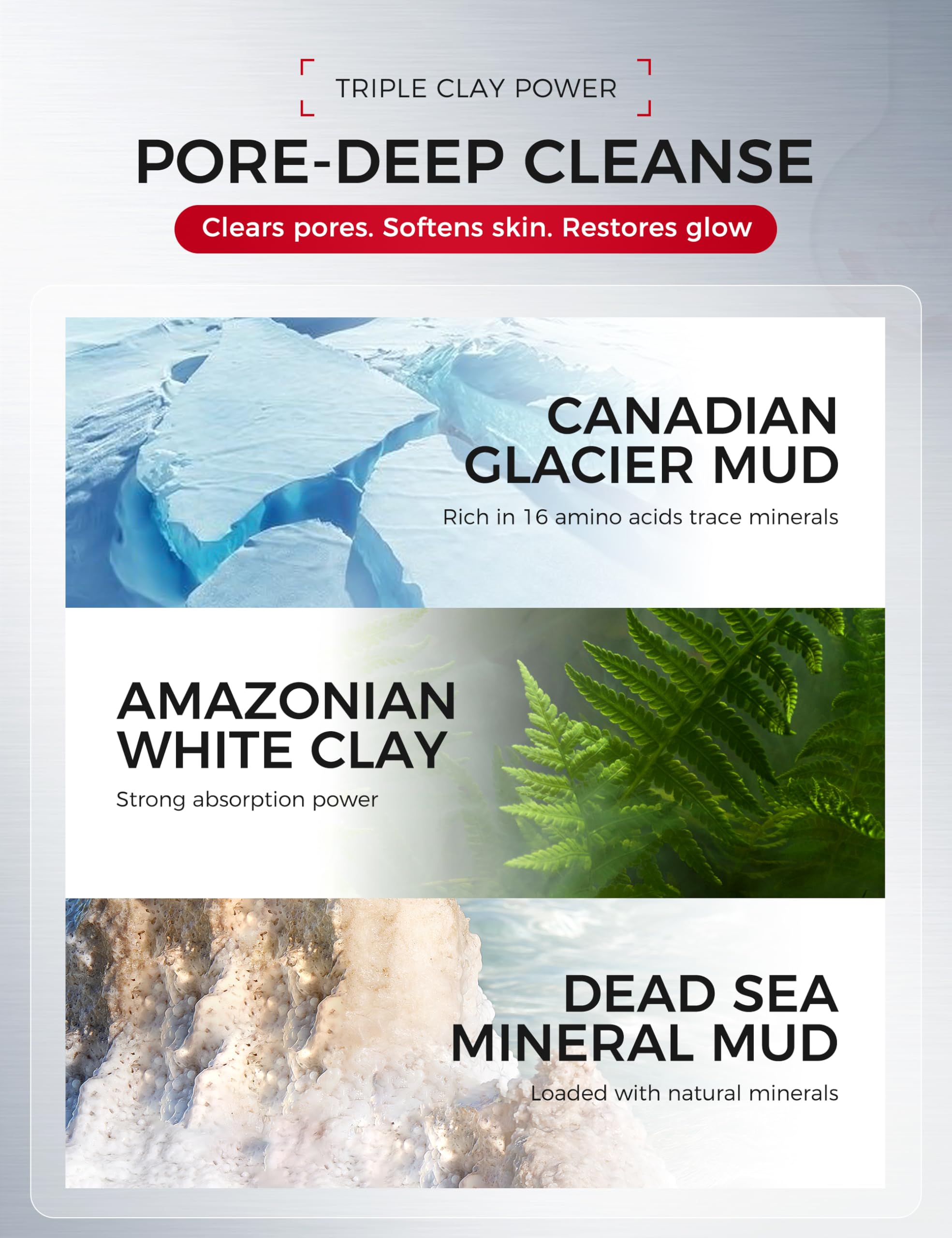 NING DERMOLOGIE arcilla glacial canadiense para equilibrar la piel