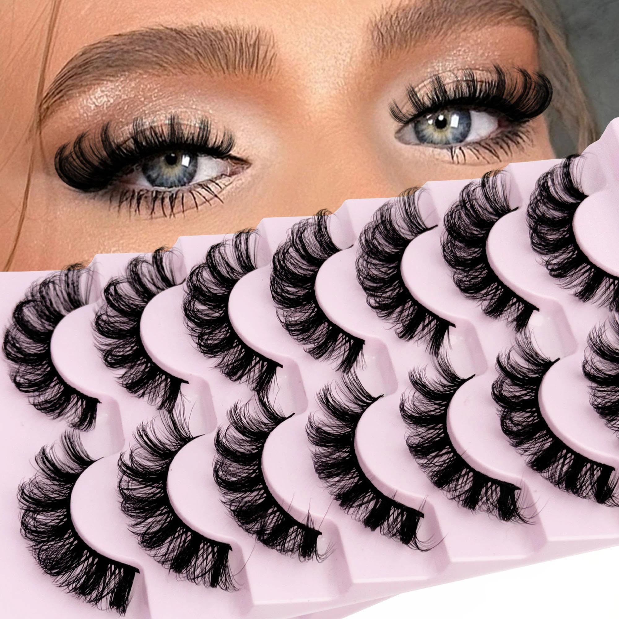 Pestañas Ninglash D Curl 3D para look natural y ligero.