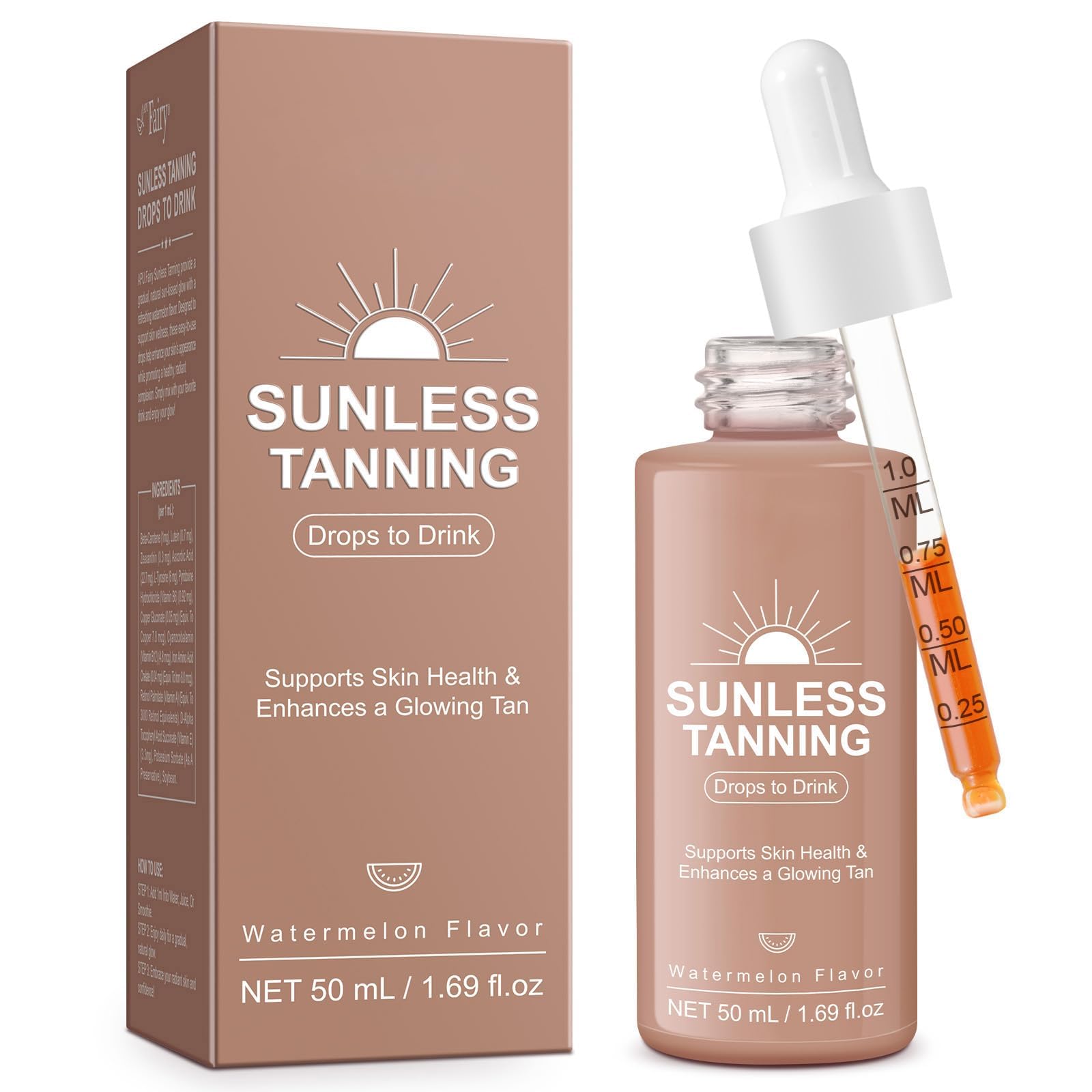 Gotas Ninsiec para rostro en bebida, tono gradual natural.