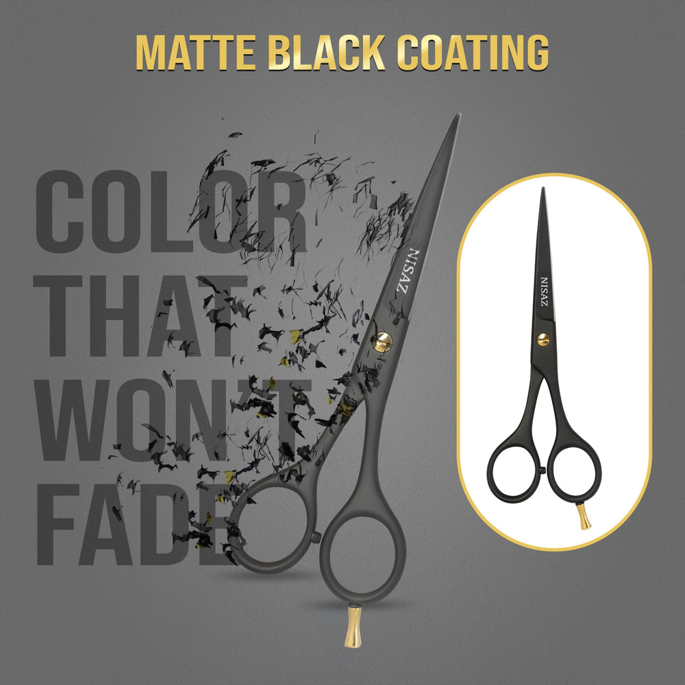 Tijeras NISAZ de precisión para corte de pelo, ideal para detalles y desvanecidos.