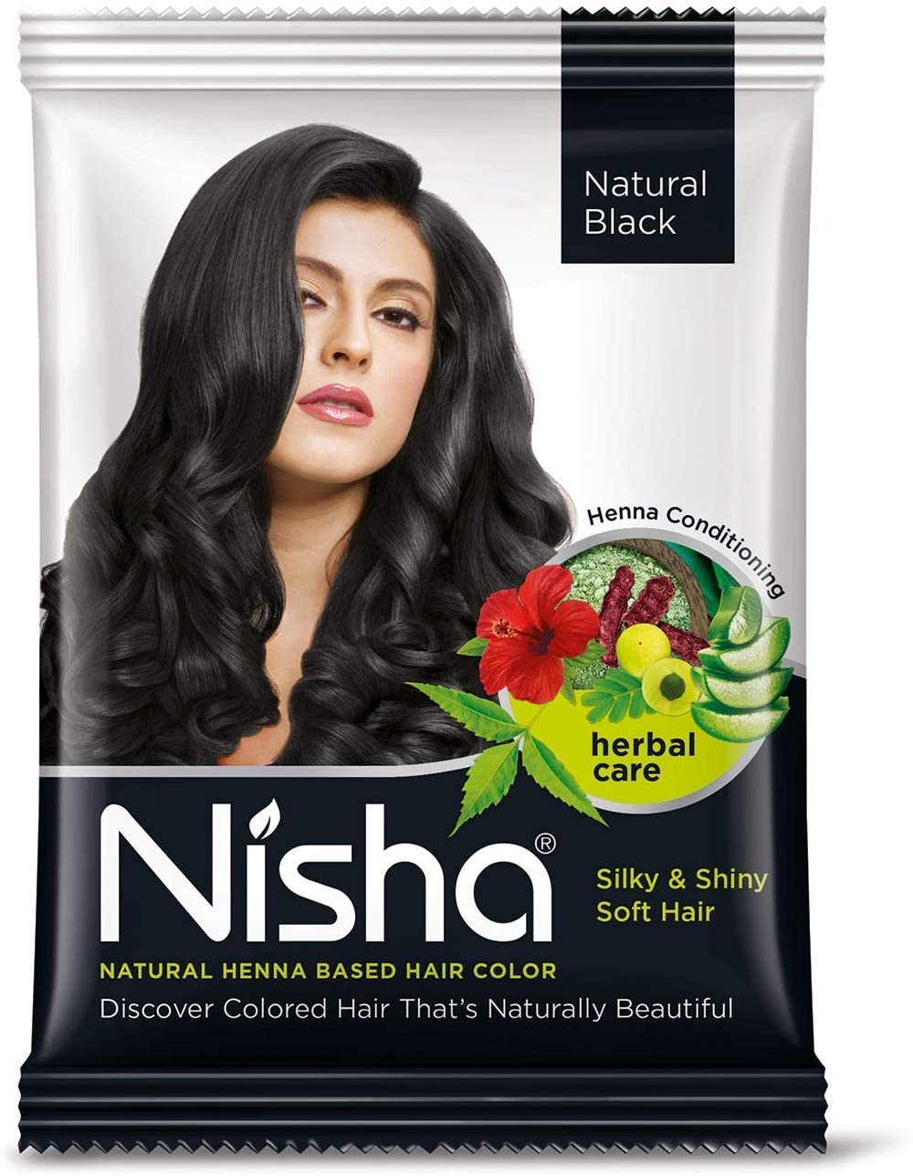 Nisha coloración henna natural negro sobre sachet para uso suave