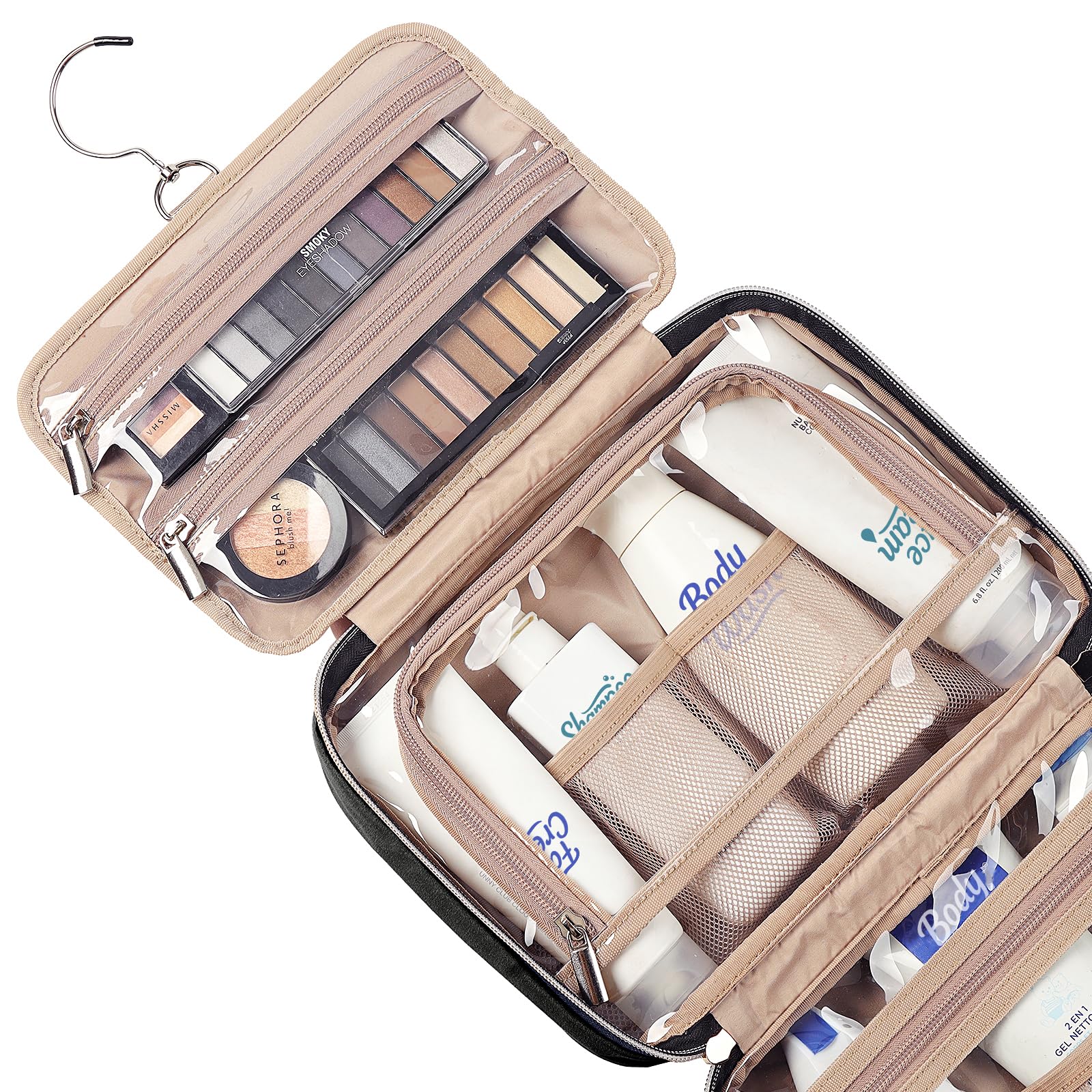 Bolsillos elásticos NISHEL para accesorios y maquillaje, mejor organización.