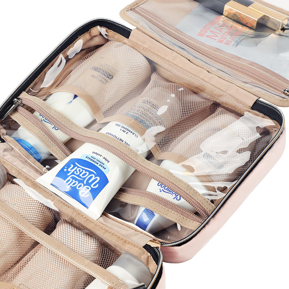 NISHEL bolso higiene de viaje rosado con acceso frontal para guardar objetos