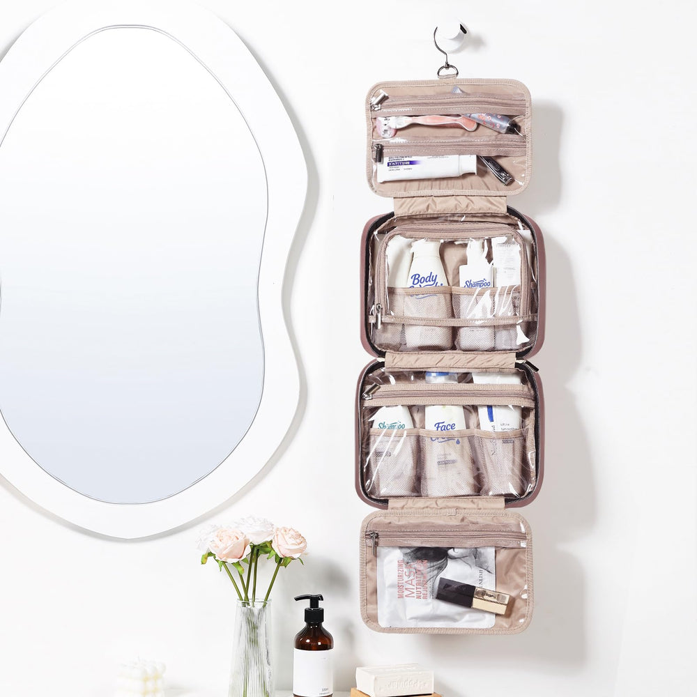 NISHEL interior con 4 compartimentos mejora la organización de cosméticos.