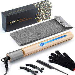 Plancha NITION cerámica tourmalina con pantalla de cristal para deslizamiento suave