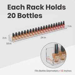 NIUBEE rack acrílico para pared con 6 estantes para esmaltes.