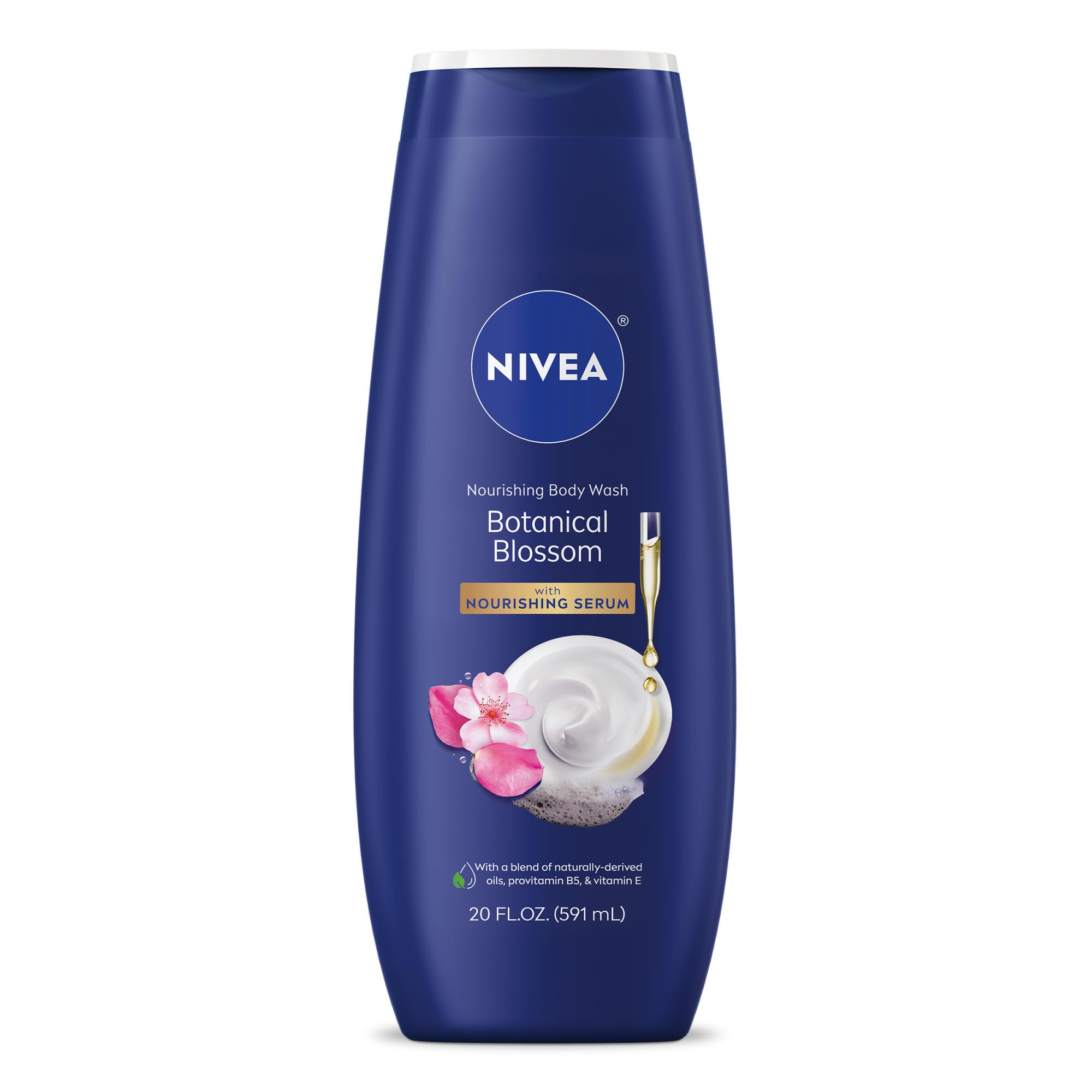 NIVEA Gel Nutritivo Flor Botánica en botella para hidratación suave diaria.