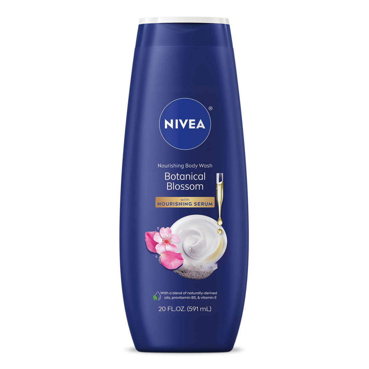 NIVEA Gel Nutritivo Flor Botánica en botella para hidratación suave diaria.