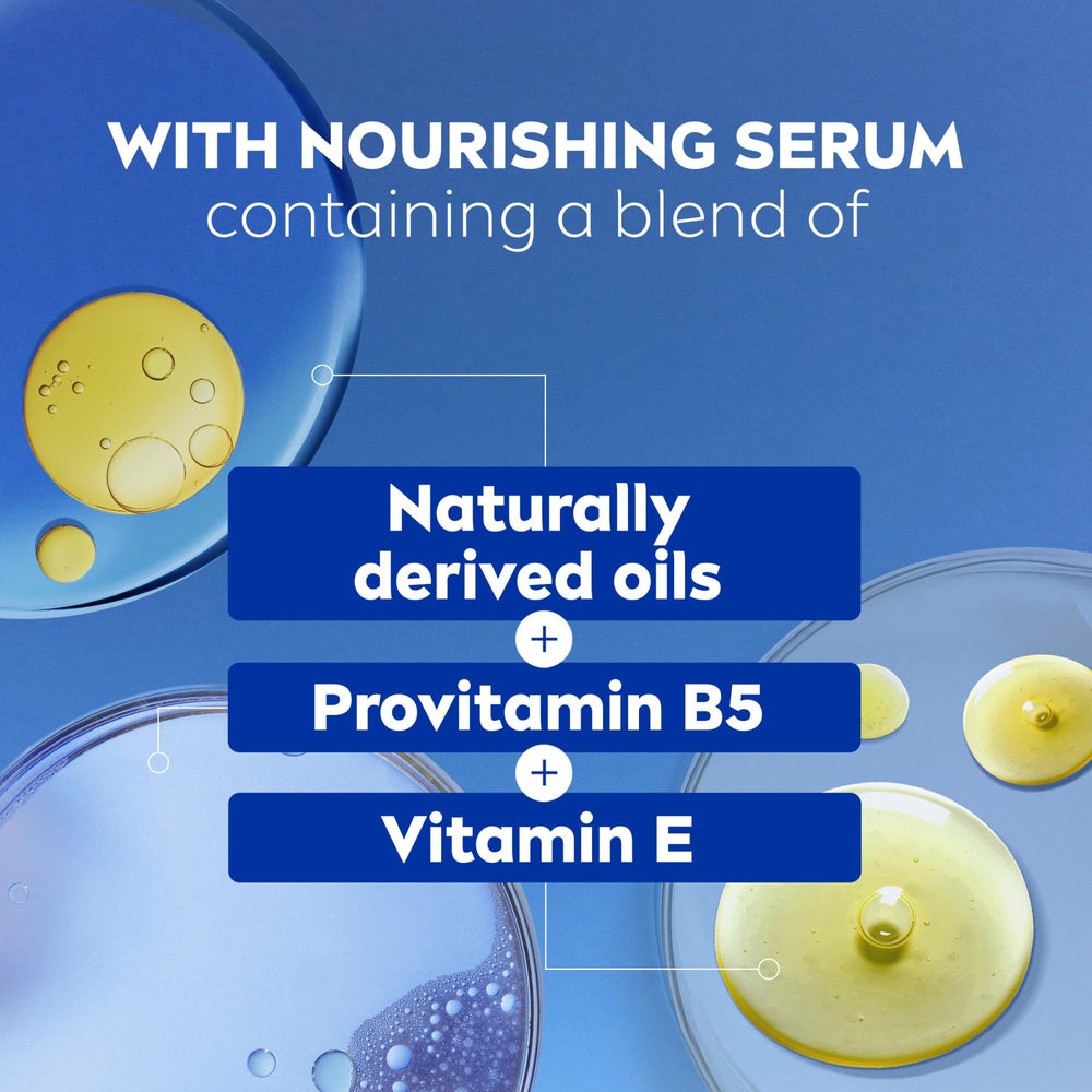 NIVEA: ducha con espuma aromática en baño iluminado.