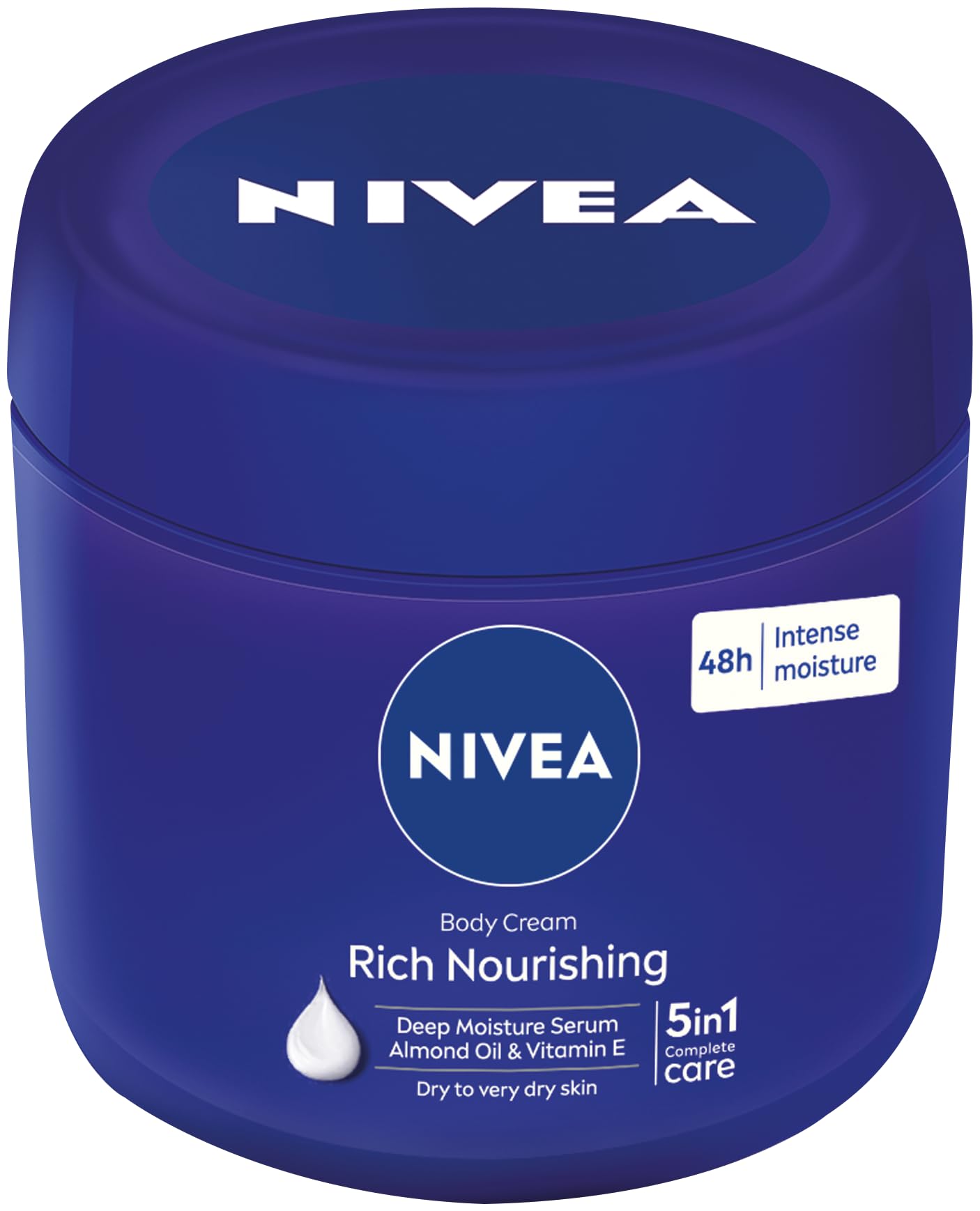 NIVEA crema corporal Nutritiva, textura cremosa en detalle, ideal para suavizar la piel.