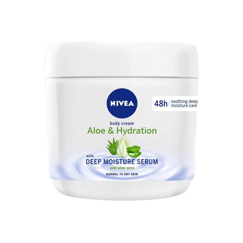 NIVEA crema corporal con aloe vera para hidratación duradera.