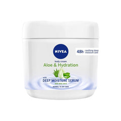 NIVEA crema corporal con aloe vera para hidratación duradera.