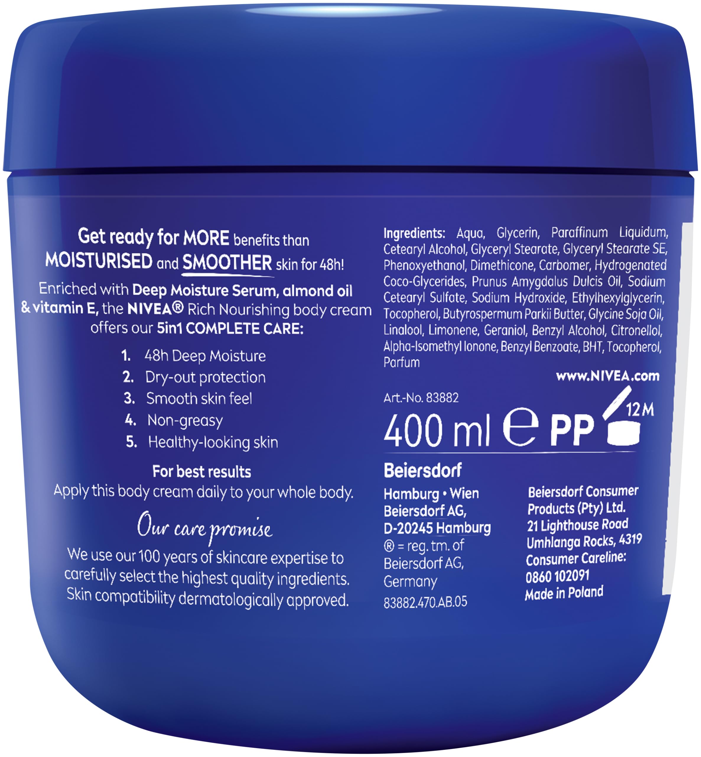 NIVEA crema corporal con aceite de almendra, aroma suave para relajación.