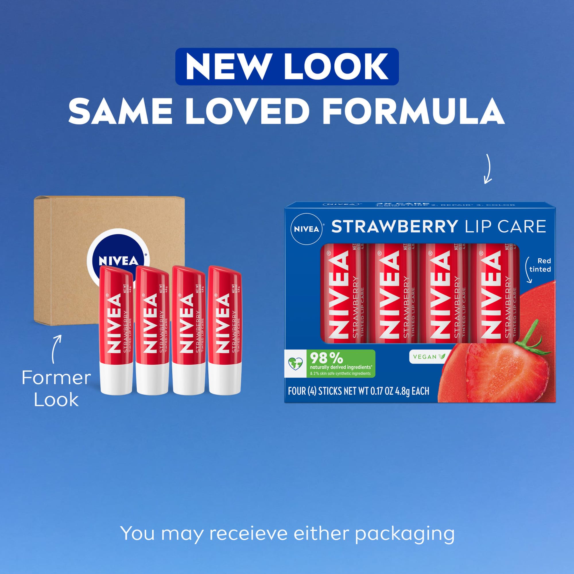 NIVEA Cuidado labial fruta fresa: color rojo natural para uso diario