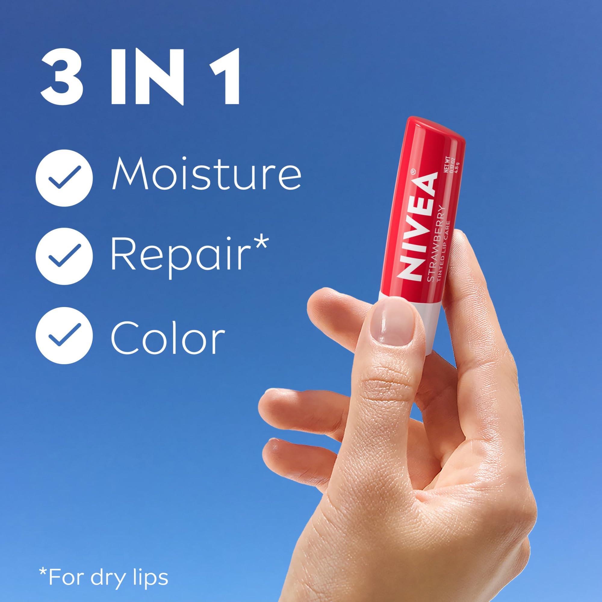 NIVEA Cuidado labial fruta fresa: mezcla de aceites y vitaminas para nutrir