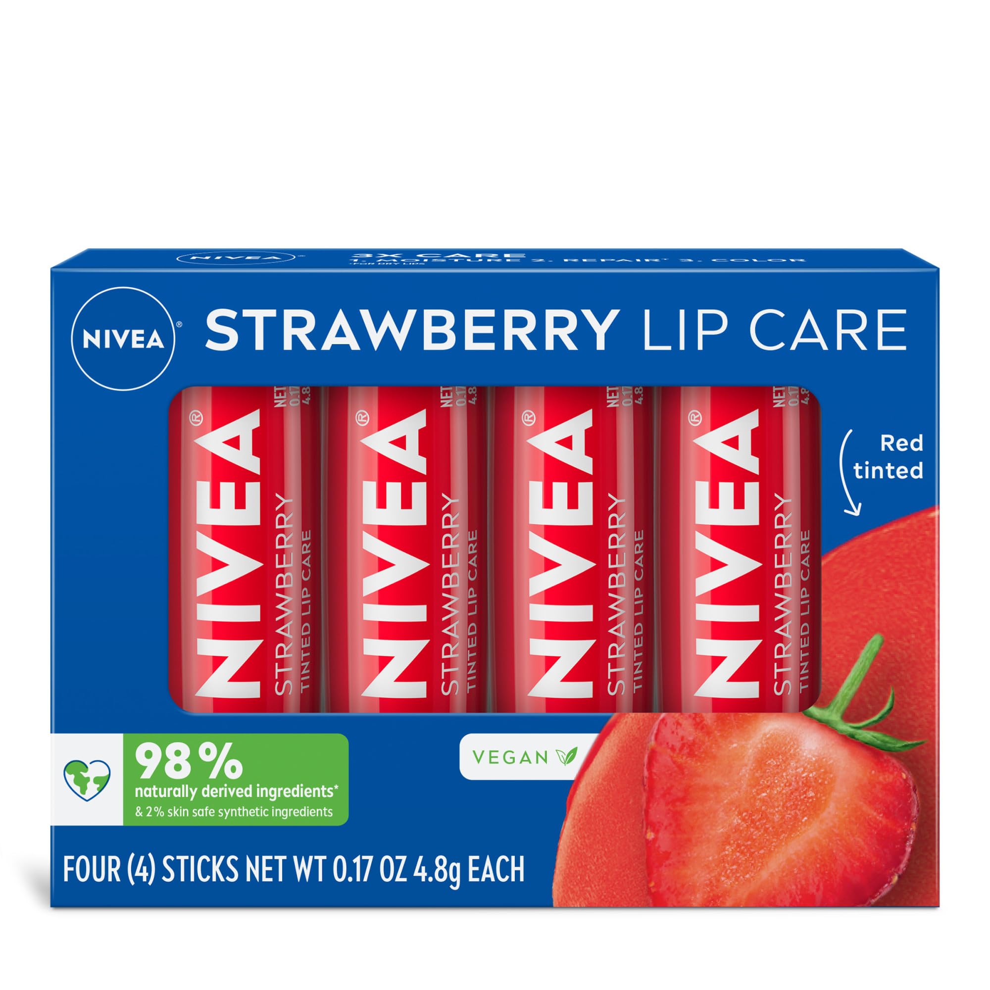 NIVEA Cuidado labial fruta fresa: hidratación duradera y tono suave