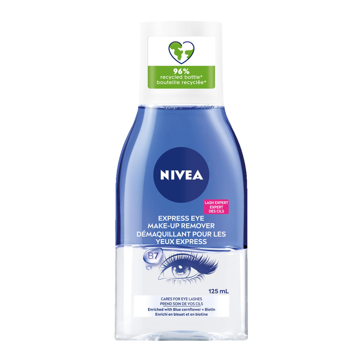 Botella de NIVEA Doble Acción desmaquillante para ojos, limpieza suave
