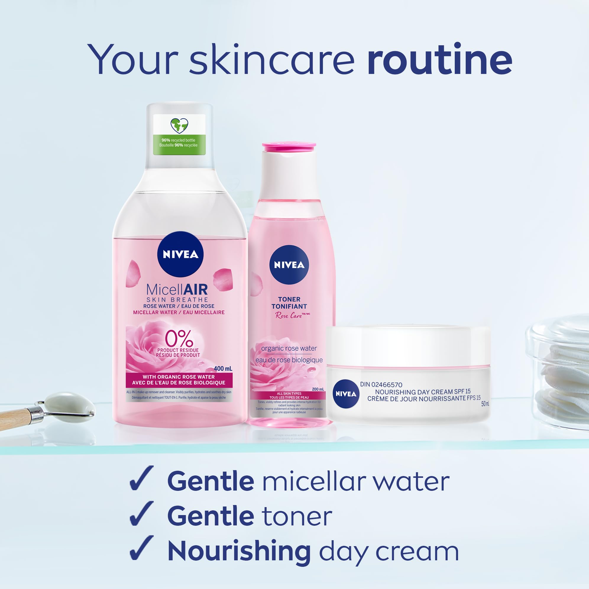 Uso suave alrededor de ojos para desmaquillar con NIVEA