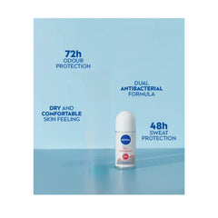 NIVEA Desodorante rodillo seco, aplicación suave para piel sensible.