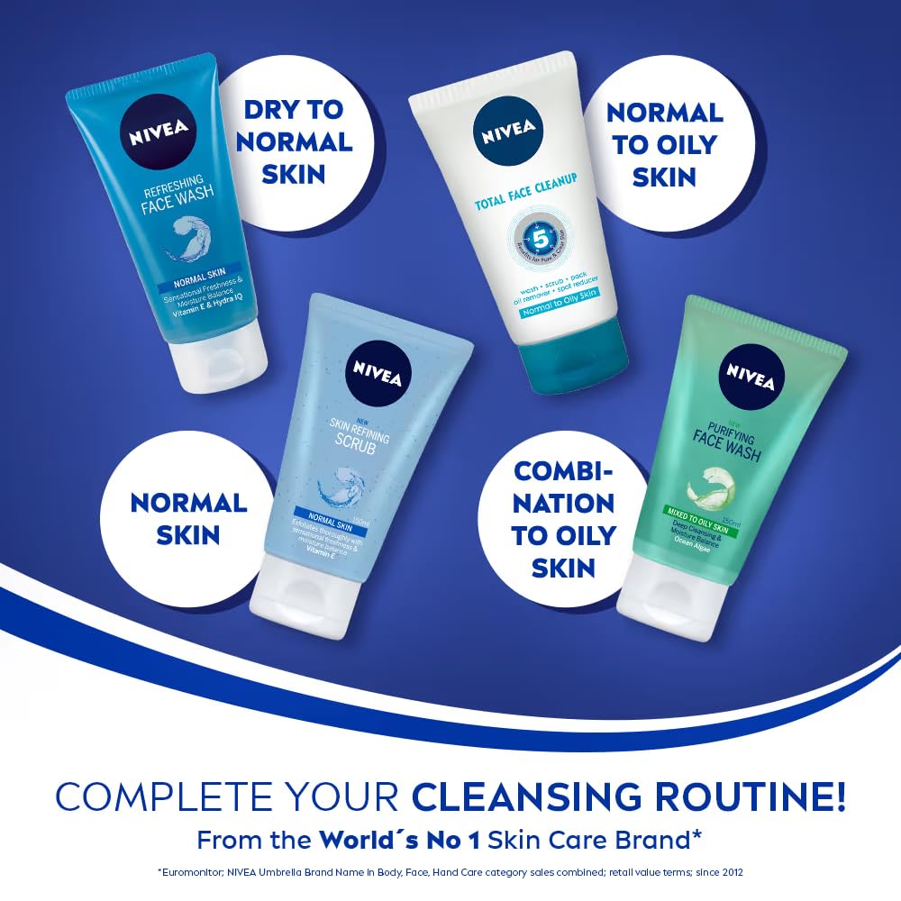 NIVEA face wash 150ml label on tube