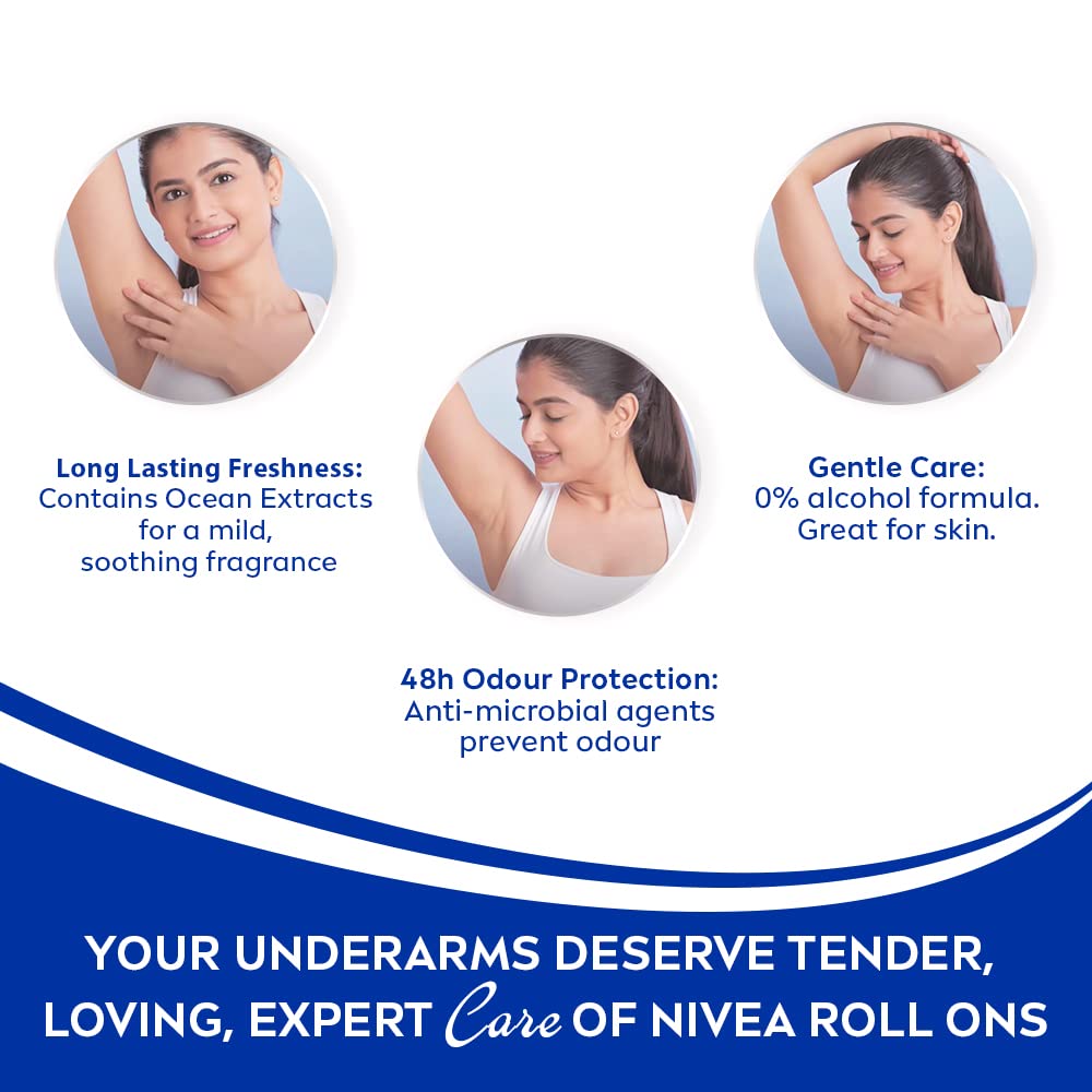 NIVEA Fresh Natural Roll-On, para todo tipo de piel, uso diario.
