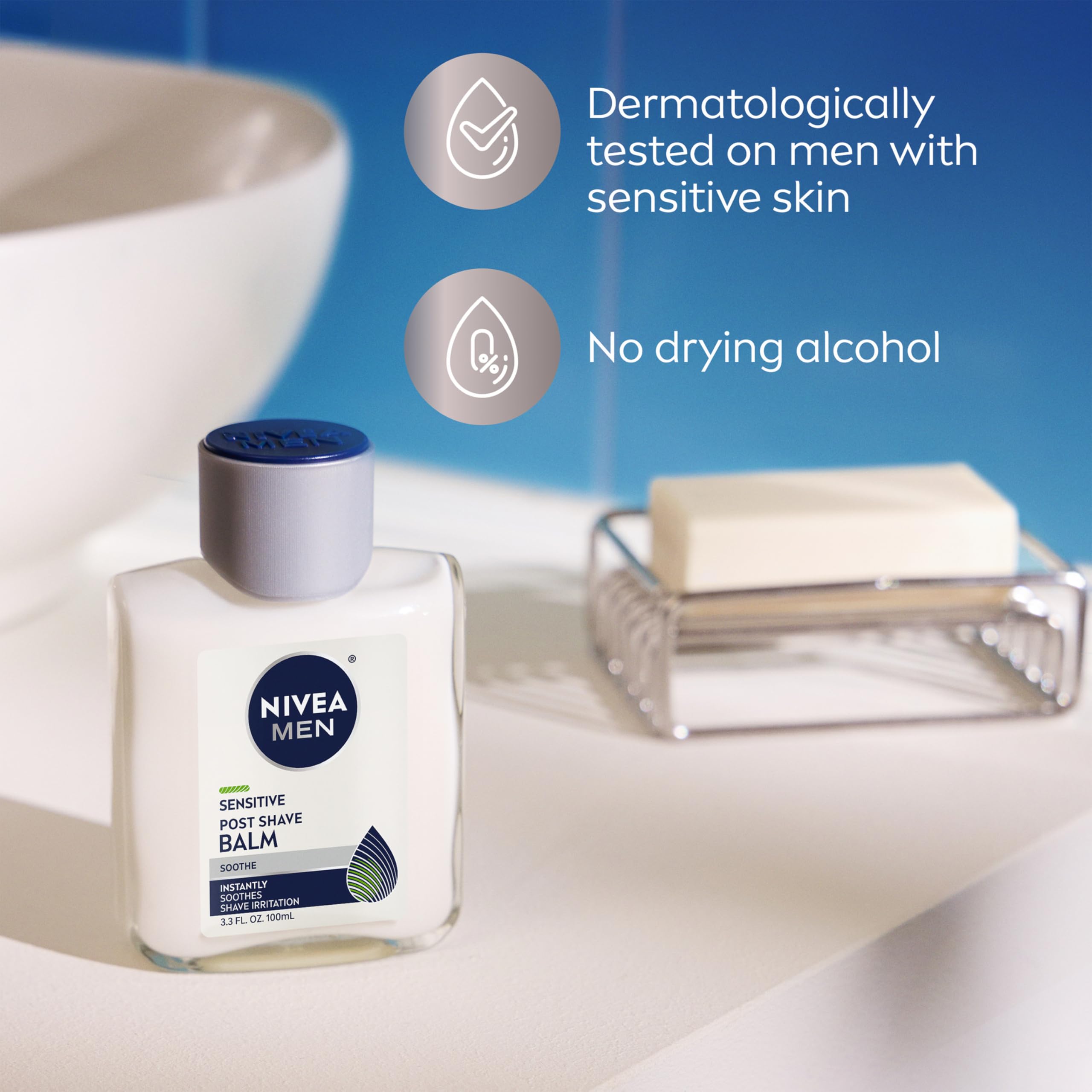 Textura no grasa del Bálsamo sensible de NIVEA MEN.