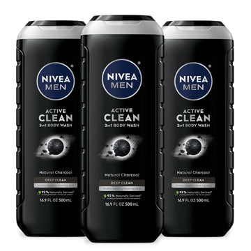 NIVEA MEN botella limpiador con carbón activado para limpieza profunda.