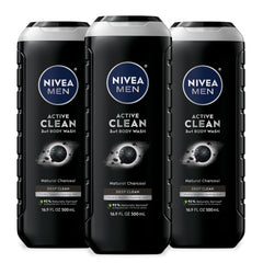 NIVEA MEN botella limpiador con carbón activado para limpieza profunda.