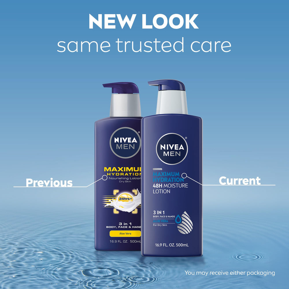 NIVEA MEN Hidratación Máxima, aplicación en mano para rostro y cuerpo, efecto no graso.