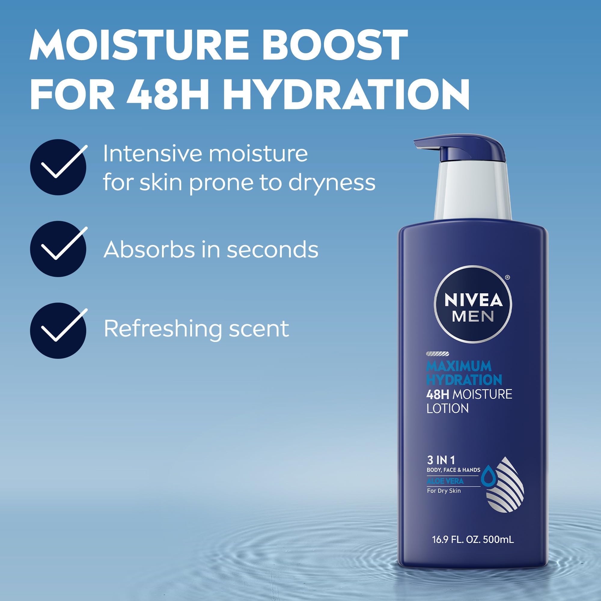 Hoja de aloe vera en NIVEA MEN Hidratación Máxima para piel revitalizada.