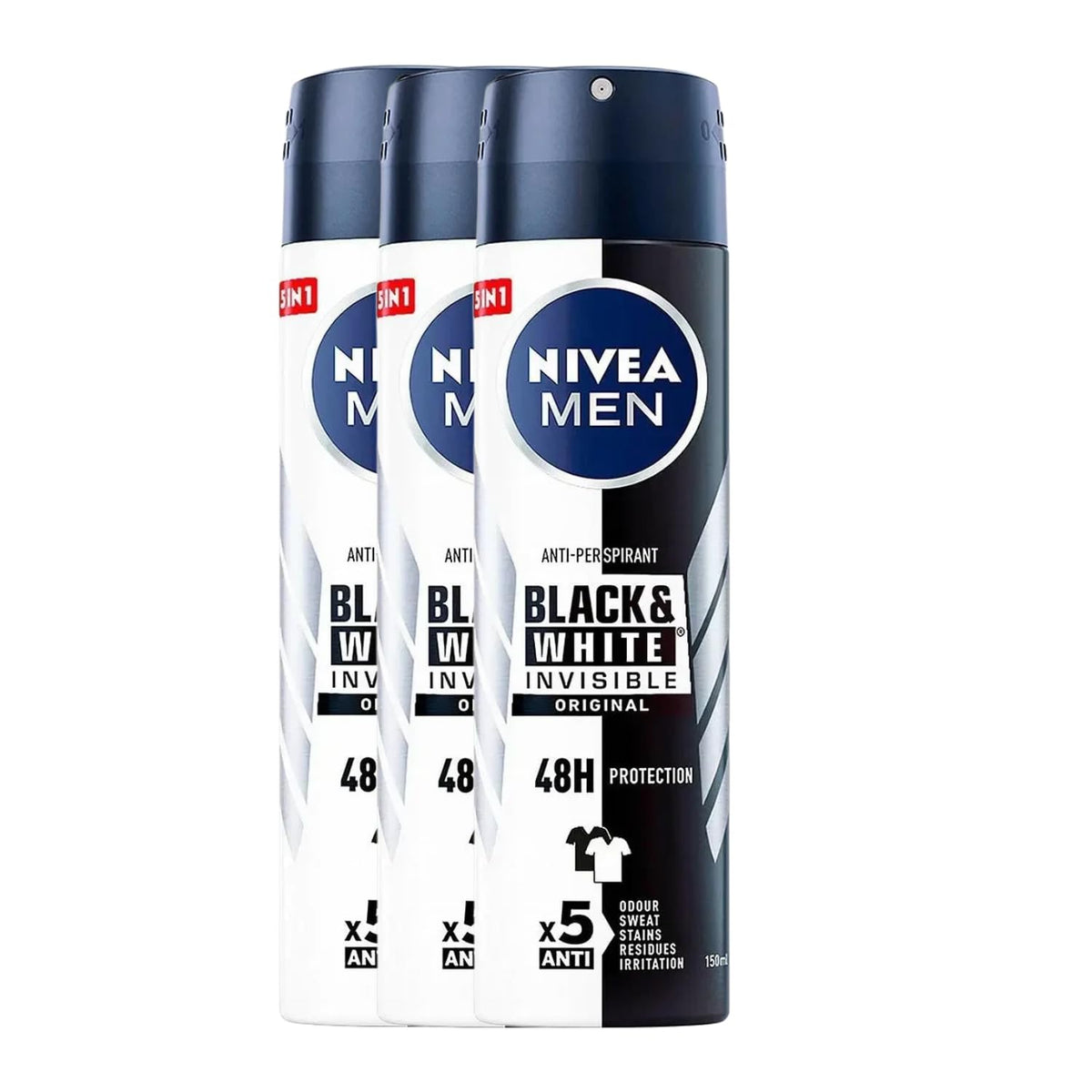 NIVEA Men Invisible frente al spray: protección 48h y aroma fresco.