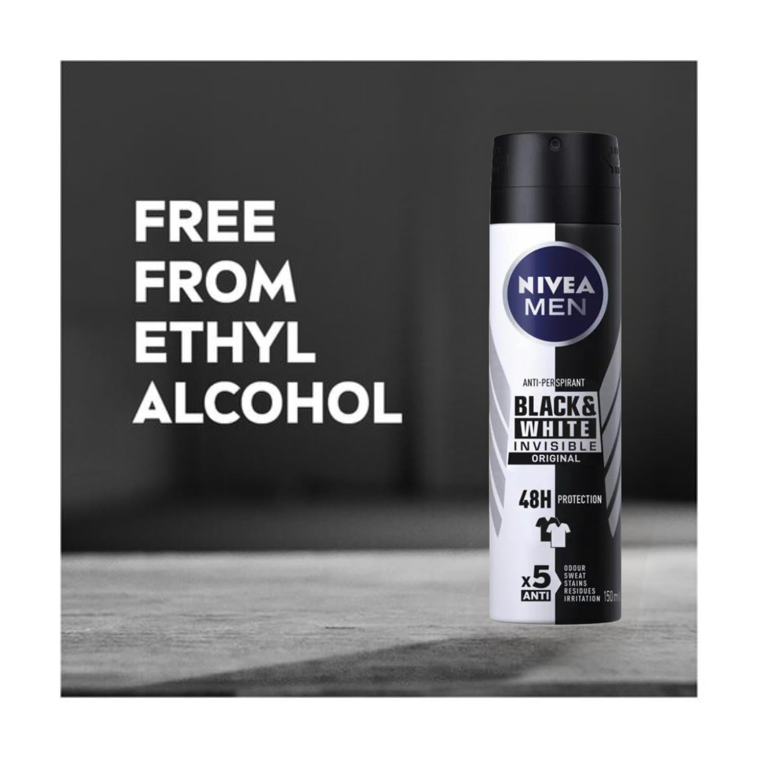NIVEA Men Invisible evita marcas en prendas oscuras y claras.