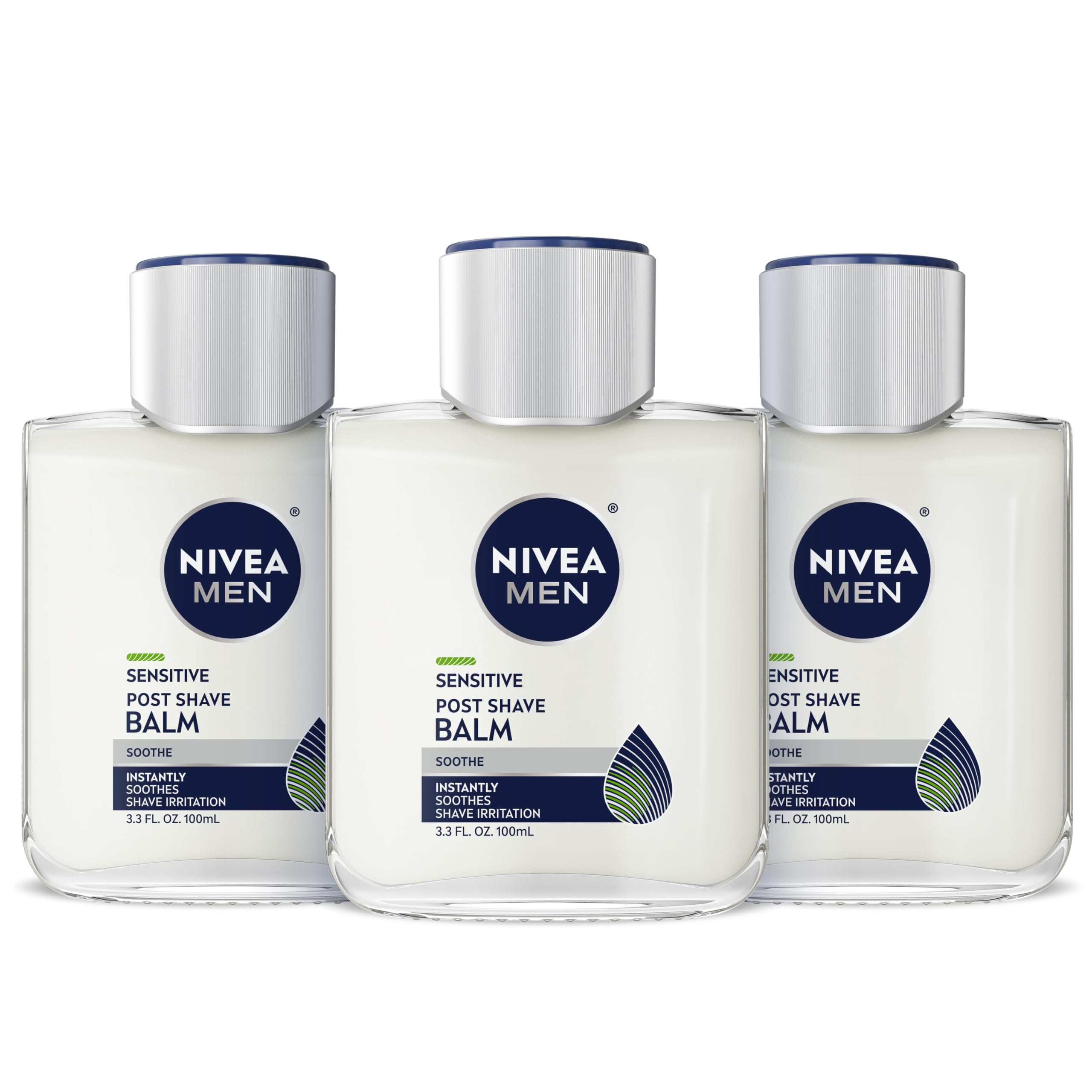 NIVEA MEN Sensitive Post Shave Balm en botella, hidratación suave tras el afeitado.