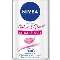 NIVEA Natural Glow Desodorante en Rodillo con cierre hermético para viaje.