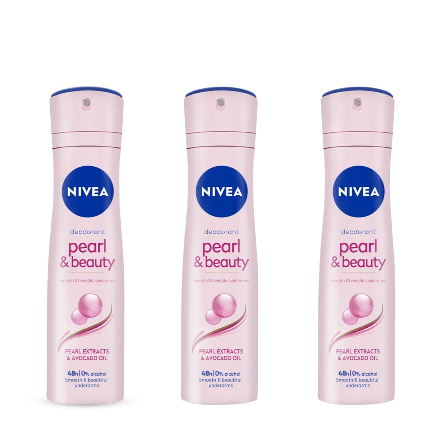 NIVEA Pearl & Beauty, desodorante aerosol, frescura duradera y piel suave.