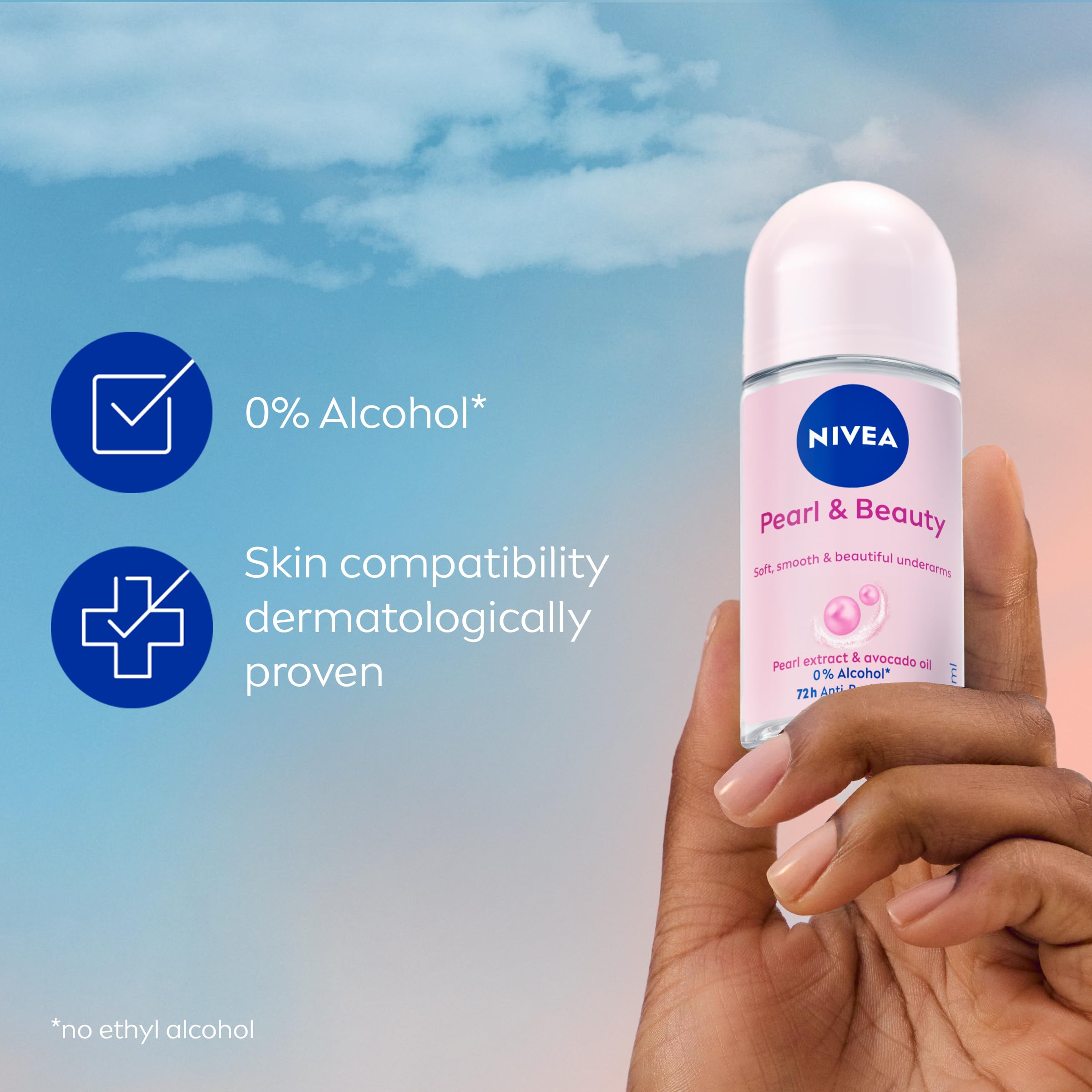 Textura ligera de NIVEA Pearl & Beauty que se absorbe rápido