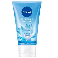 NIVEA refreshing face wash bottle close-up for normal skin cleansing
