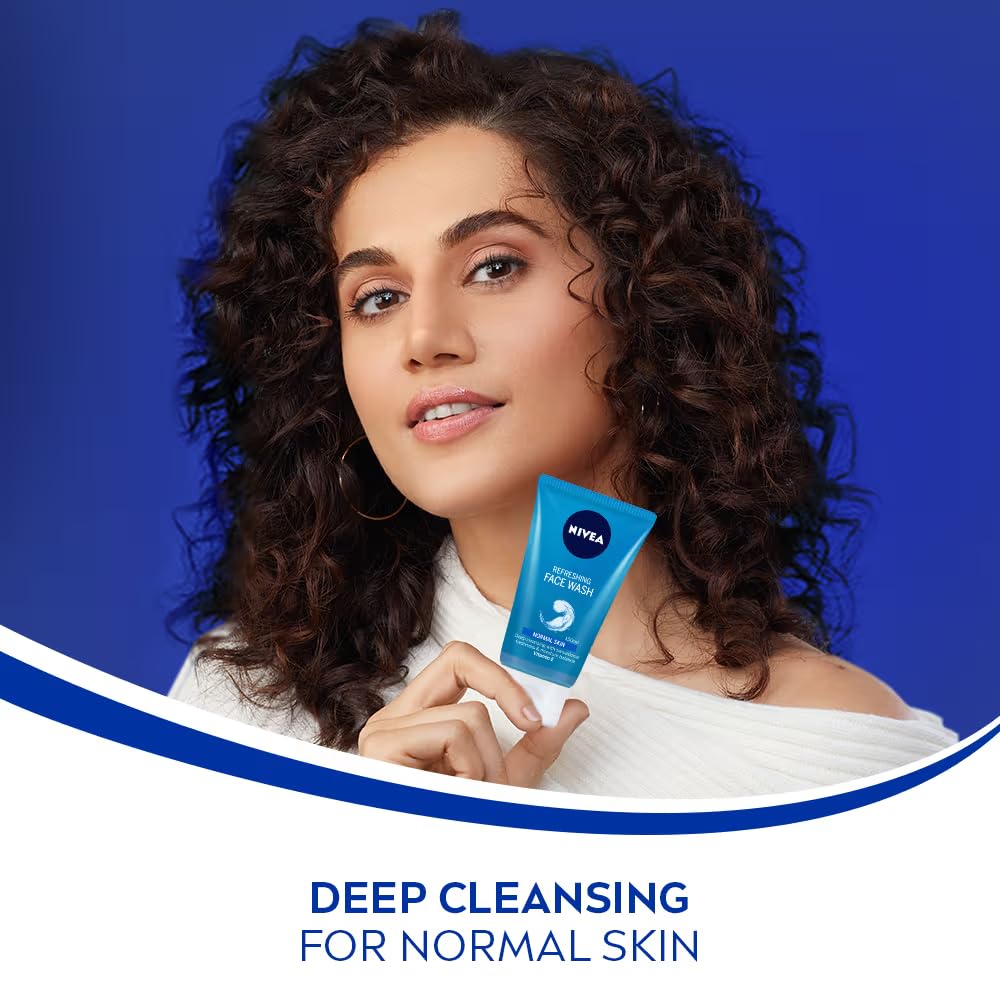 NIVEA refreshing face wash foam texture on skin