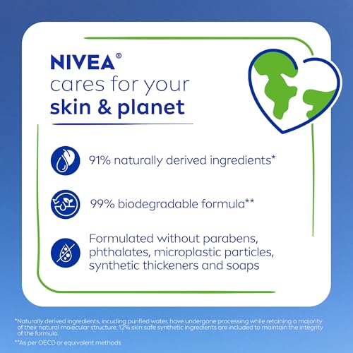 NIVEA: envase de 591 ml sobre la encimera.