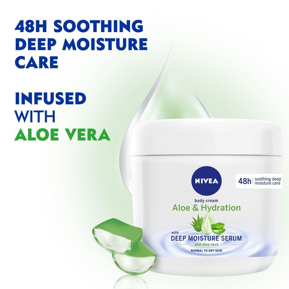 NIVEA serum hidratante profundo con aloe vera para piel suave.