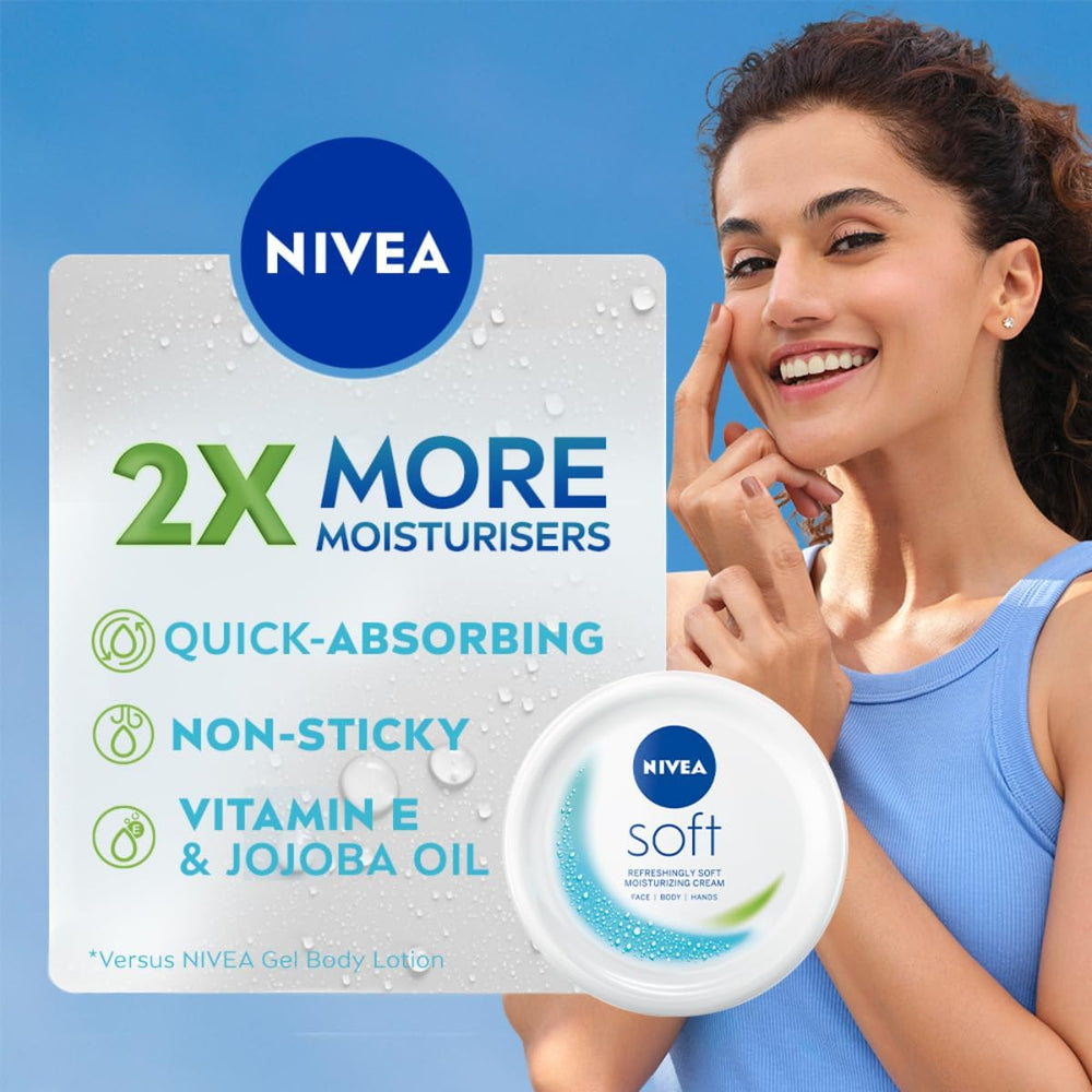 NIVEA Soft presentación de 100 ml, práctico para viaje y uso diario.
